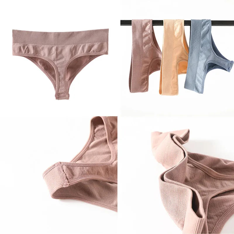 1Pc/2Pcs Seamless Thongs Women G-String High Rise Panties Sexy Lingerie  Female Underpants High Leg Shapewear Underwear M-XL Aviola