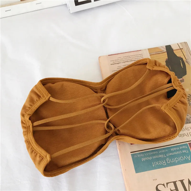 Strapless Bra Tube Top Women Cross Back Bralette Wireless Invisible Bra Seamless Underwear Female Lingerie Sexy Cotton Crop Top Aviola