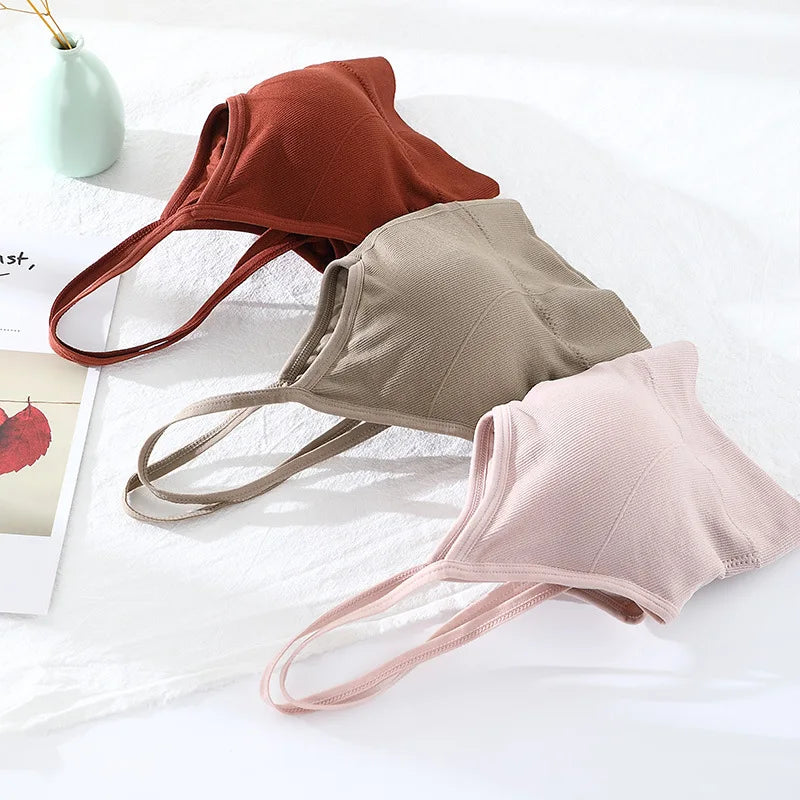 Seamless Bras For Women Crop Top Female Cross Straps Tank Top Push Up Bra With Removable Pads Summer Padded Camisole Aviola