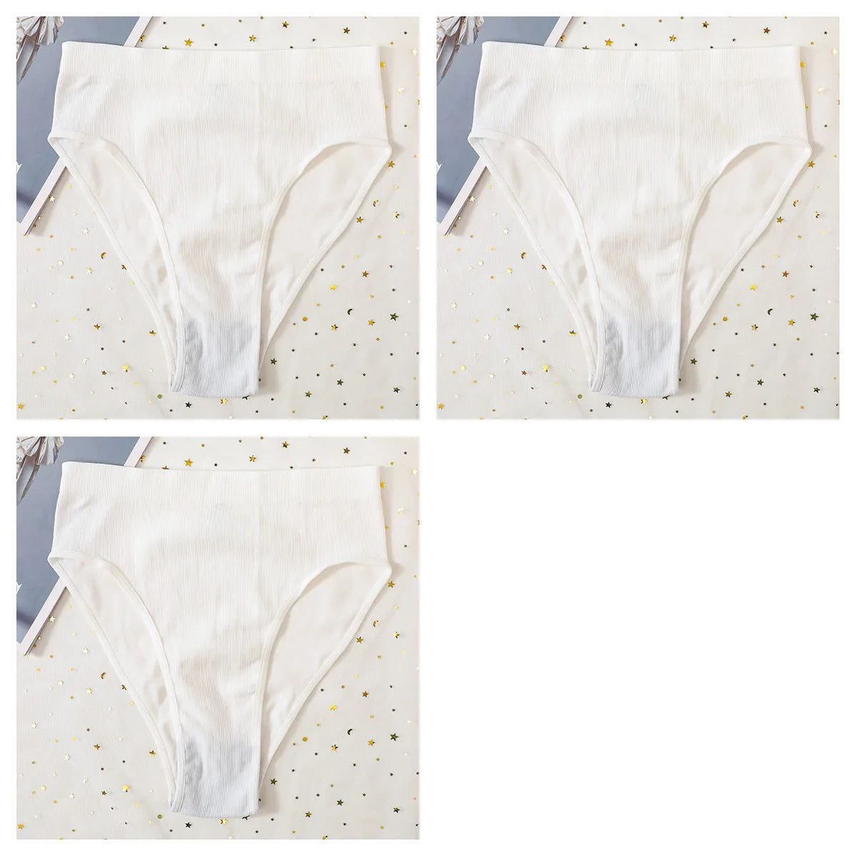 3Pcs/Set Seamless Panties Women High Waist Briefs High Cut Sports Bottom Underwear Female Stretch Rib Underpants Sexy Lingerie Aviola