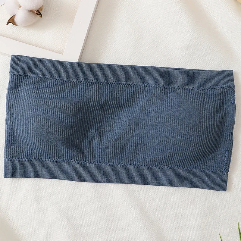 Seamless Tube Tops Women Strapless Push-Up Bra Women's Summer Bandeau Underwear Sexy Lingerie Sports Bras Solid Color Crop Tops Aviola