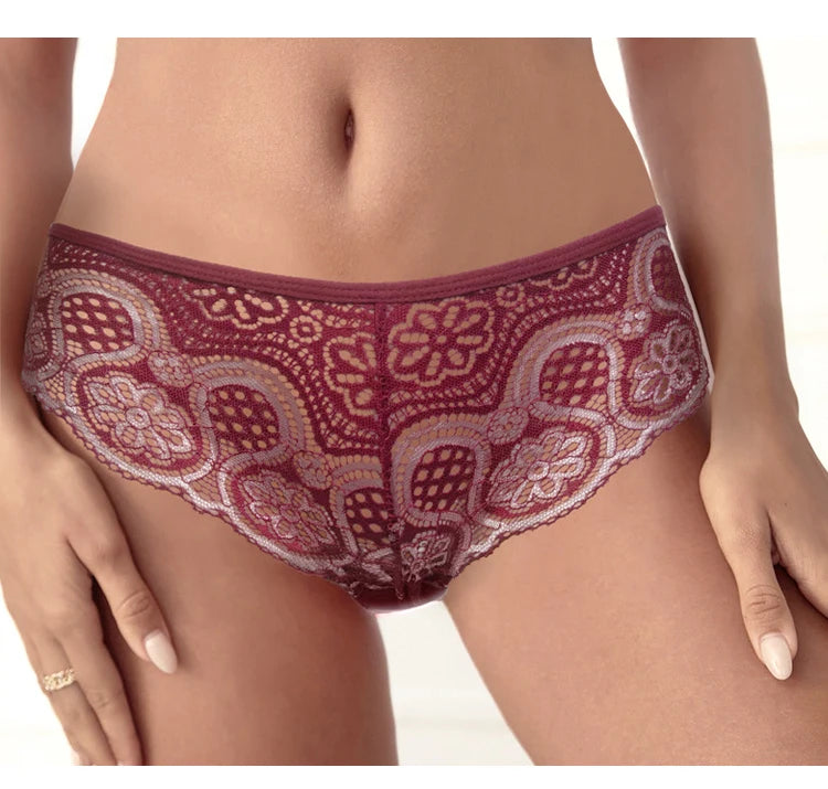 Woman Lace Panty Sexy Weave Panties for Women Floral Briefs Female Underwear Printed Underpants Fashion Sexy Lingerie NK2135 Aviola