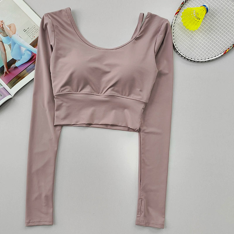 2pcs Women Yoga Set Sport Suit Gymwear Workout Clothes Long Sleeve Gym Crop Top High Waist Leggings Fitness Sports Set Yoga Wear Aviola
