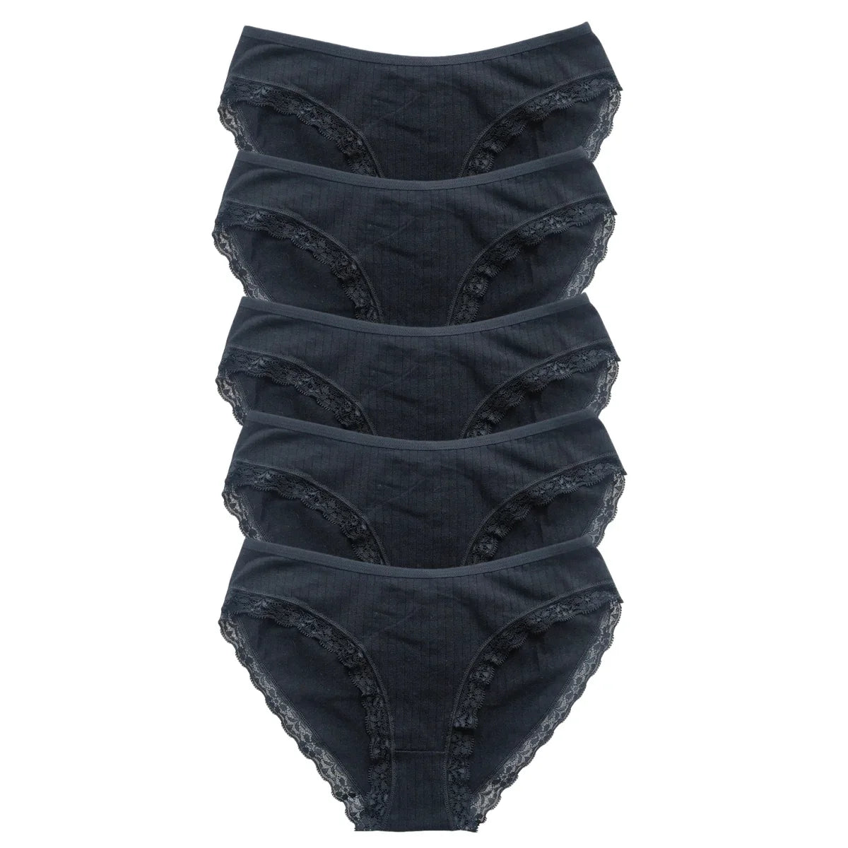 5Pcs/Set Cotton Panties Women Lace Trim Briefs Female Underpants Solid Color Panty Seamless Underwear M-XL Panties Lingerie Aviola