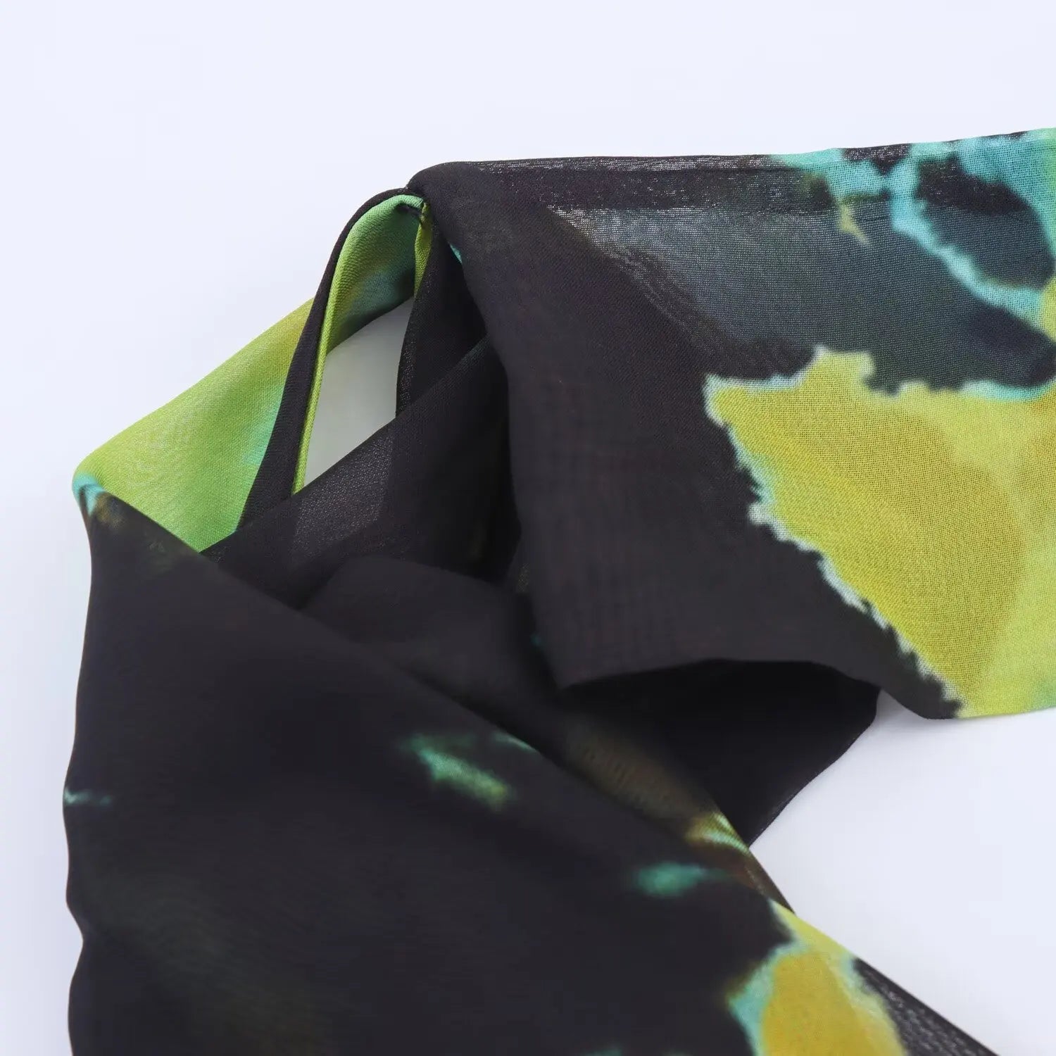 BM&MD&ZA2025 Women's Summer New Scarf Decorated Elegant Sexy Cowl Neck Sleeveless Wide Strap Long Printed Chiffon Dress Aviola
