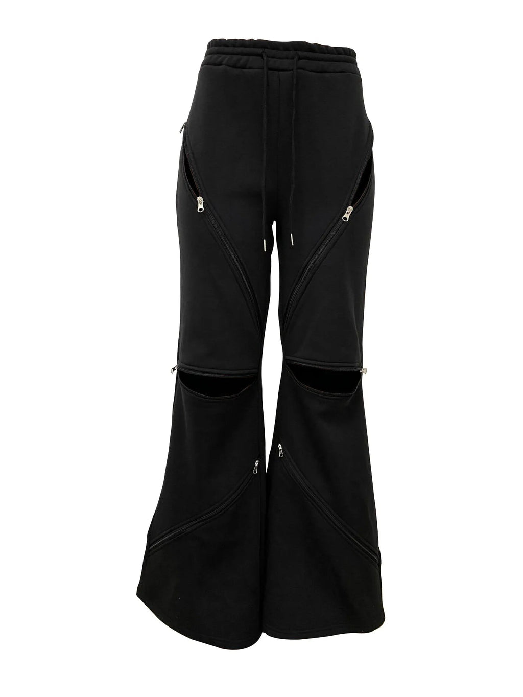 Women Boot Cut Pants Mid Waist Zipper Trousers Drawstring Pant Casual Office Lady Loose Long 2025 Summer Capris Y2k Streetwear Aviola