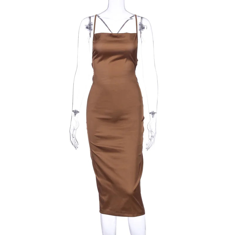 Y2K Cross border Women's Dress Foreign Trade Sexy Nightclub Dress Summer Satin Fashion Women's Dress Aviola