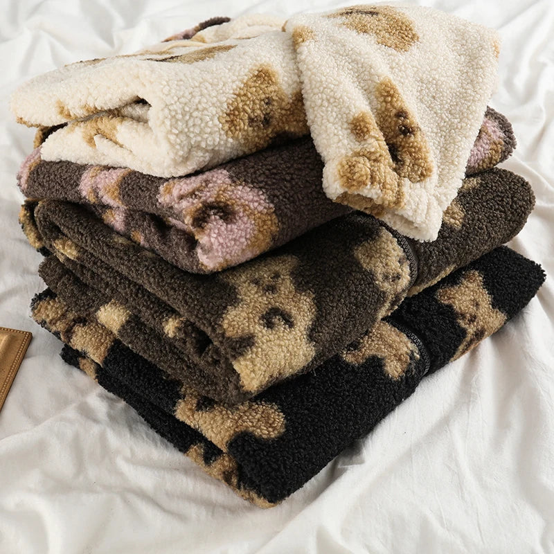 Y2K imitation lamb plush women's cotton jacket, little bear couple loose and lazy style, winter thick hooded jacket Aviola