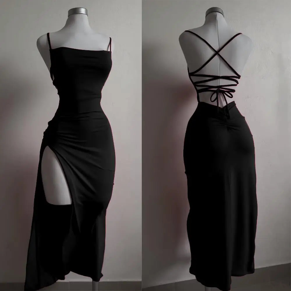 2024 explosive new dress summer high sensibility halter strap Spice Girl bag hip dress Aviola