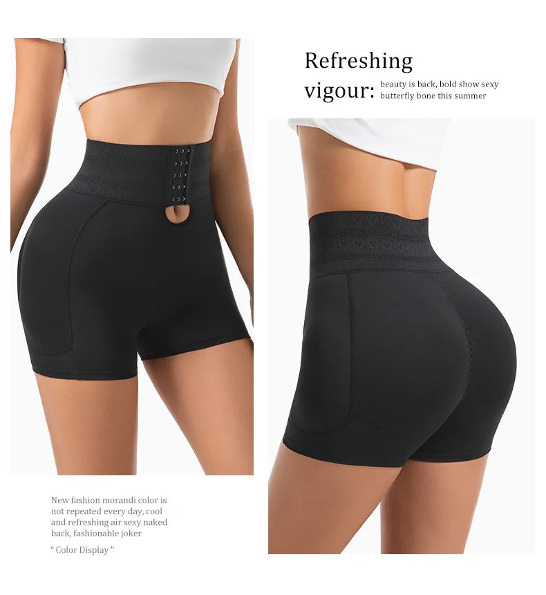 4 Pads Body Shaper Women Hip and Butt Lifter Shapewear Tummy Control Panties Waist Trainer with 3-Row Hooks Slimming Underwear Aviola