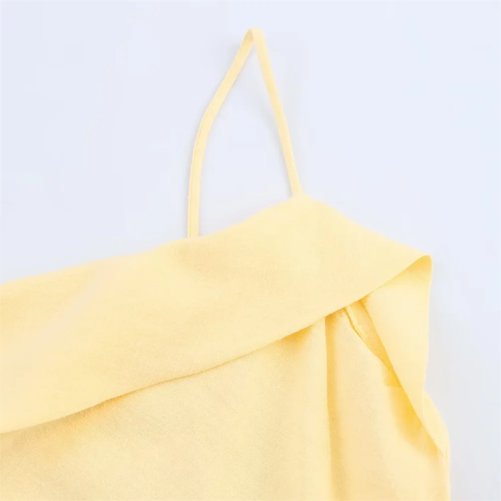 BM&MD&ZA2025holiday style waist simple temperament backless suspender dress summer new women's clothing Aviola