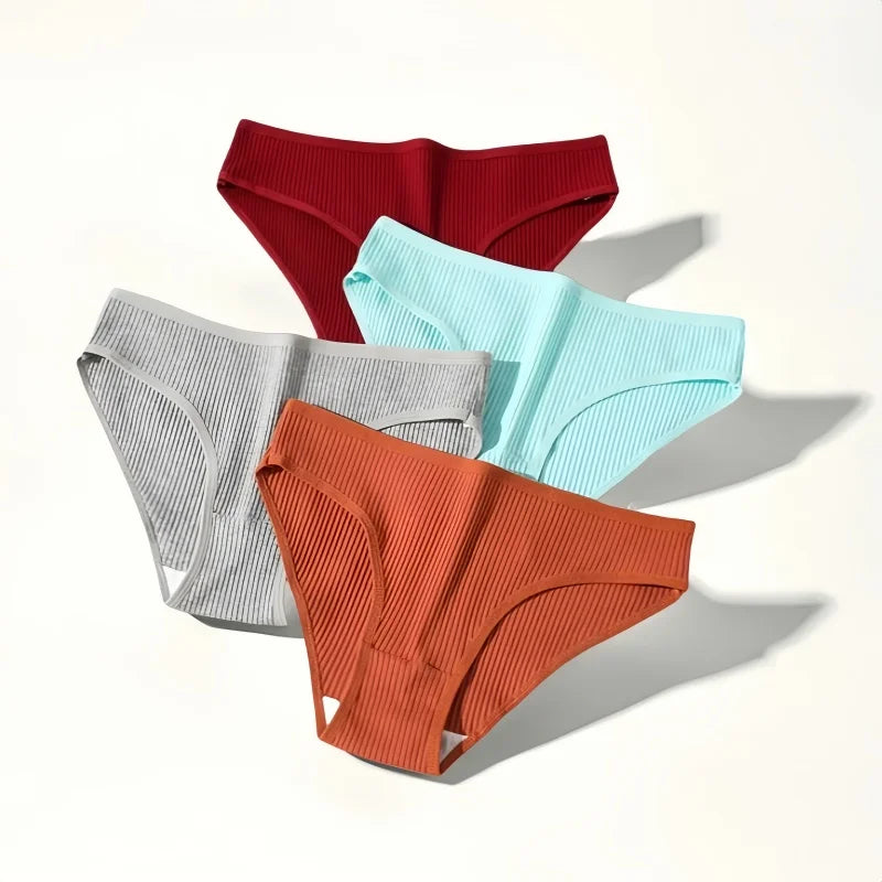 5Pcs/Set Women's Cotton Panties Sexy Underpants Solid Color Briefs Female Comfortable Stretch Soft Lingerie S-XXL Aviola
