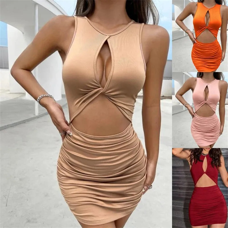 Y2K cross border women's hollow out sexy Spice Girls' fashion exposed navel suit European and American tight hip dress Aviola
