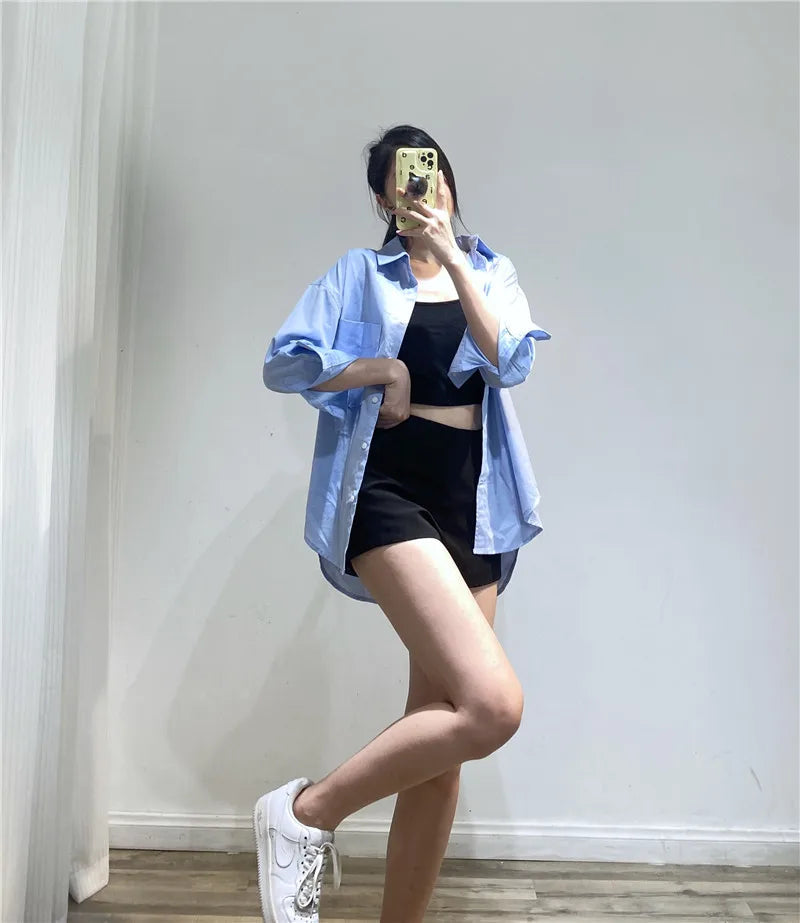 RARF Women Autumn Single Breasted Blouses Vintage Lapel Collar Long Sleeve Office Lady Female Shirt Chic Pocket Top Blusas Aviola
