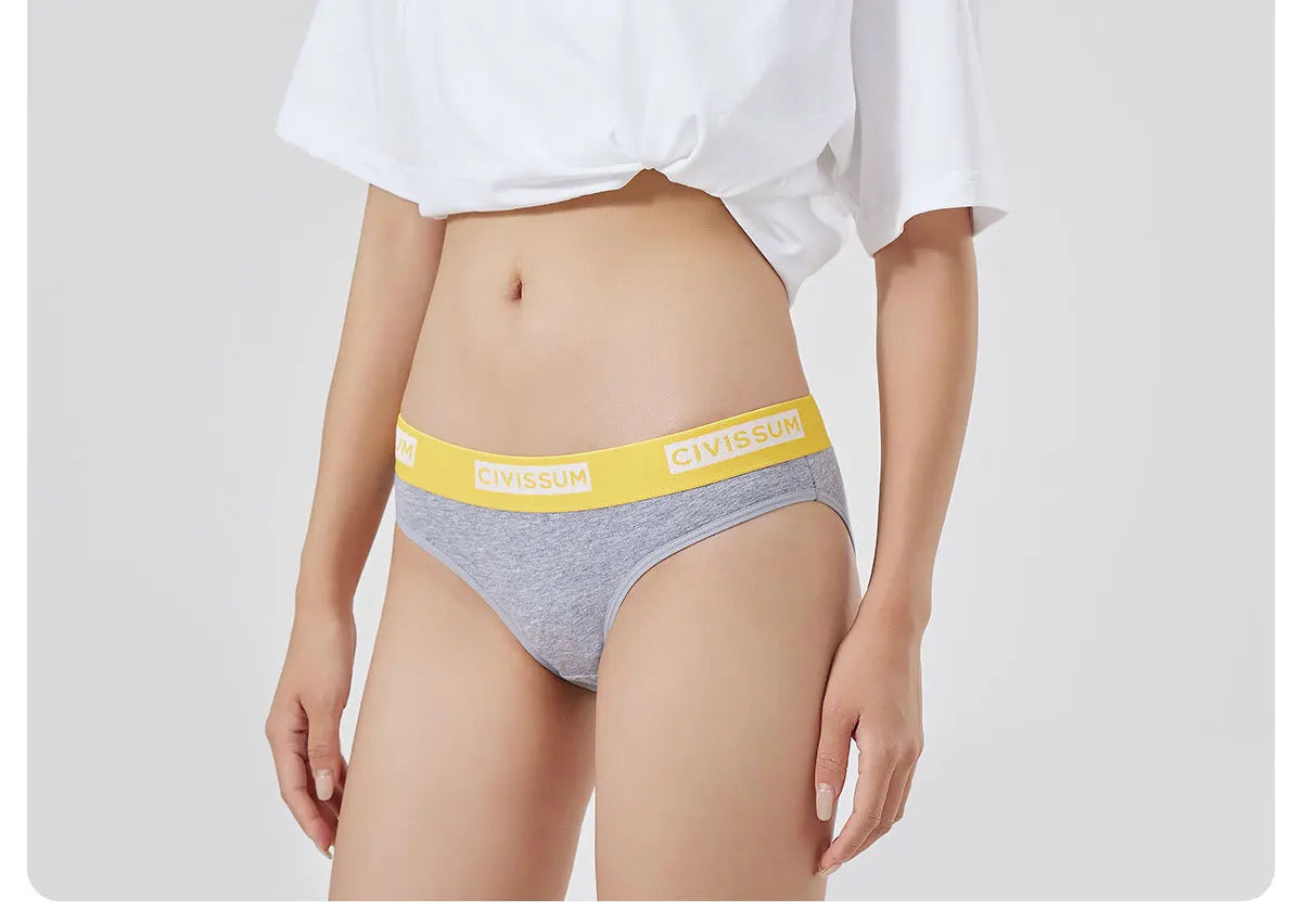 Women 100% Cotton Sexy Rainbow Panties Female Low Waist Underwear Classic Design Lingerie Girls Cute Briefs Aviola