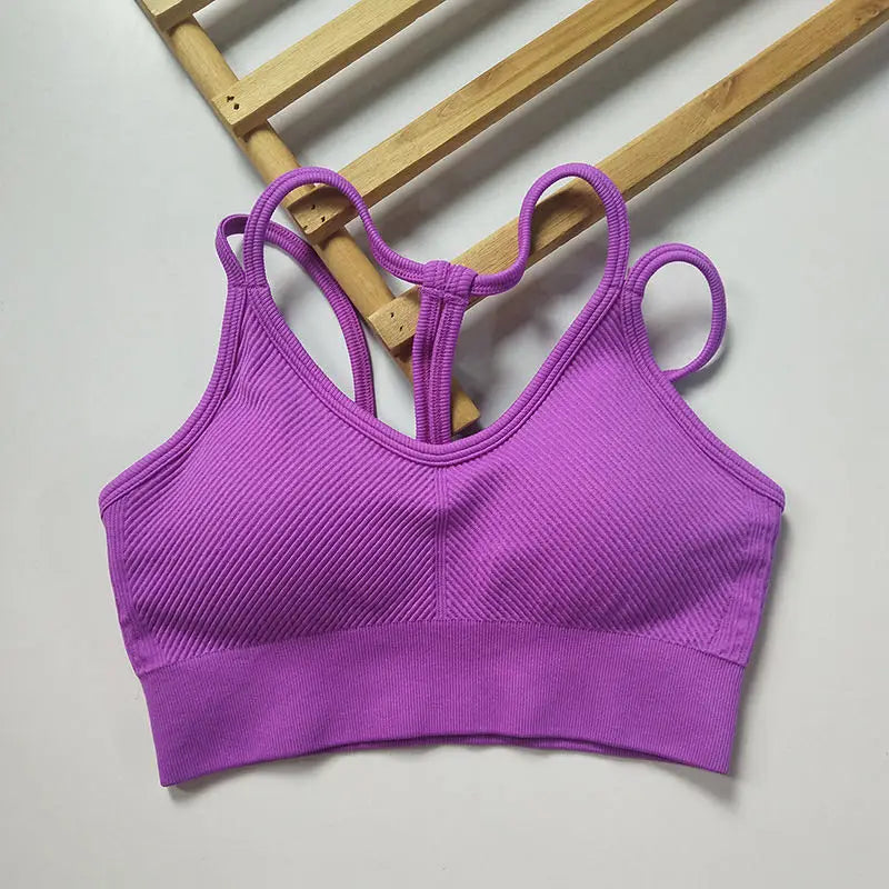 Breathable Sports Bra for Women, Shockproof Fitness Tops, Gym Crop Top Brassiere, Push Up Sport Bras, Seamless Yoga Bra Aviola