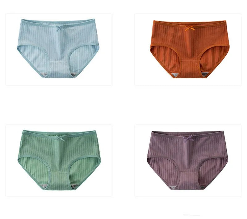 7Pcs/Set Cotton Panties Low Waist Briefs Women Sexy Lingerie Female Underpants Panty Solid Color Breathable Underwear Intimates Aviola