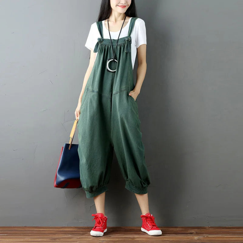 Jumpsuits Women Denim One Piece Mom Jeans Overalls Wide Leg Long Pants High Waist Rompers Y2k Streetwear Work Casual 2025 Aviola