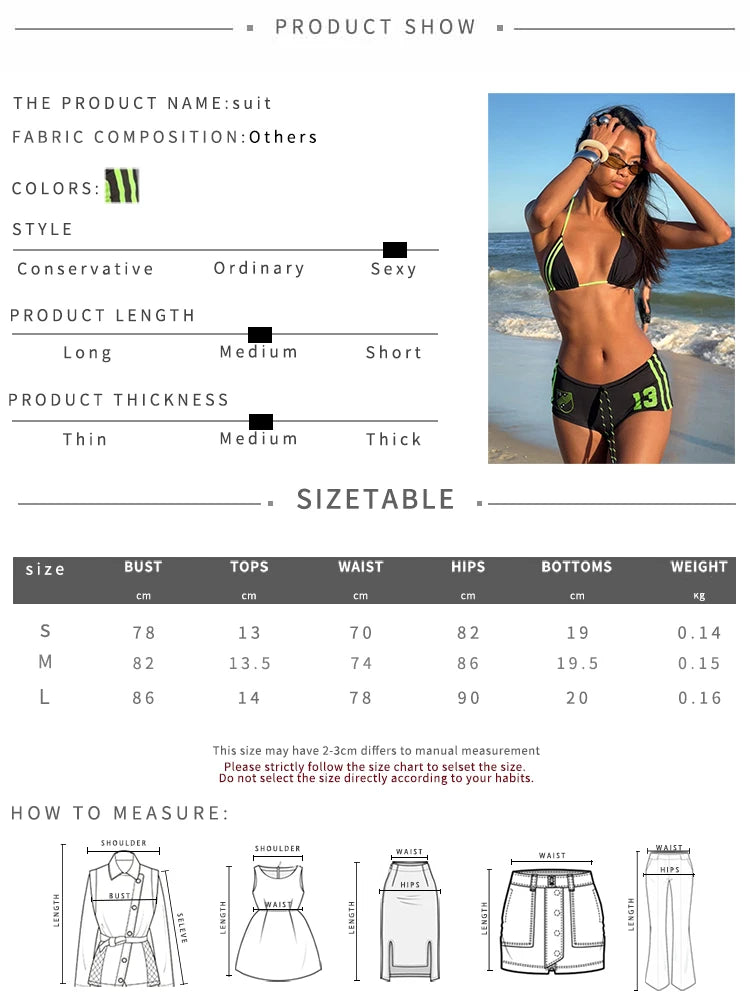 Nibber Sexy Letter Print 2 Piece Set Women Summer Y2K Beach Style Halter Bandage Bra Tops+Star Shorts Matching Vacation Swimsuit Aviola