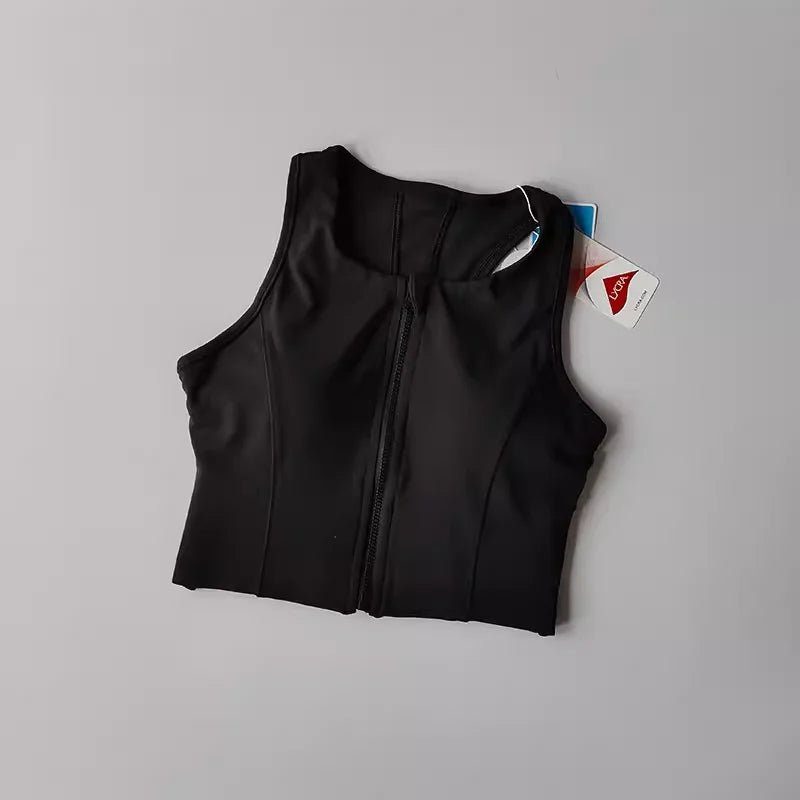 Women's High Impact Sports Bra Top Front Zipper Breathable Shockproof Fitness Vest for Running Gym Wear Yoga Brassiere Aviola