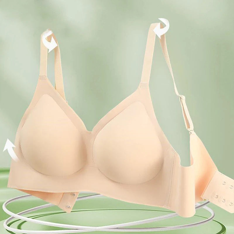 Latex Seamless Women Bras Wireless Comfortable Sports Bra Nylon Fabric One-piece Small Bust Gathered Bralette Female Underwear Aviola