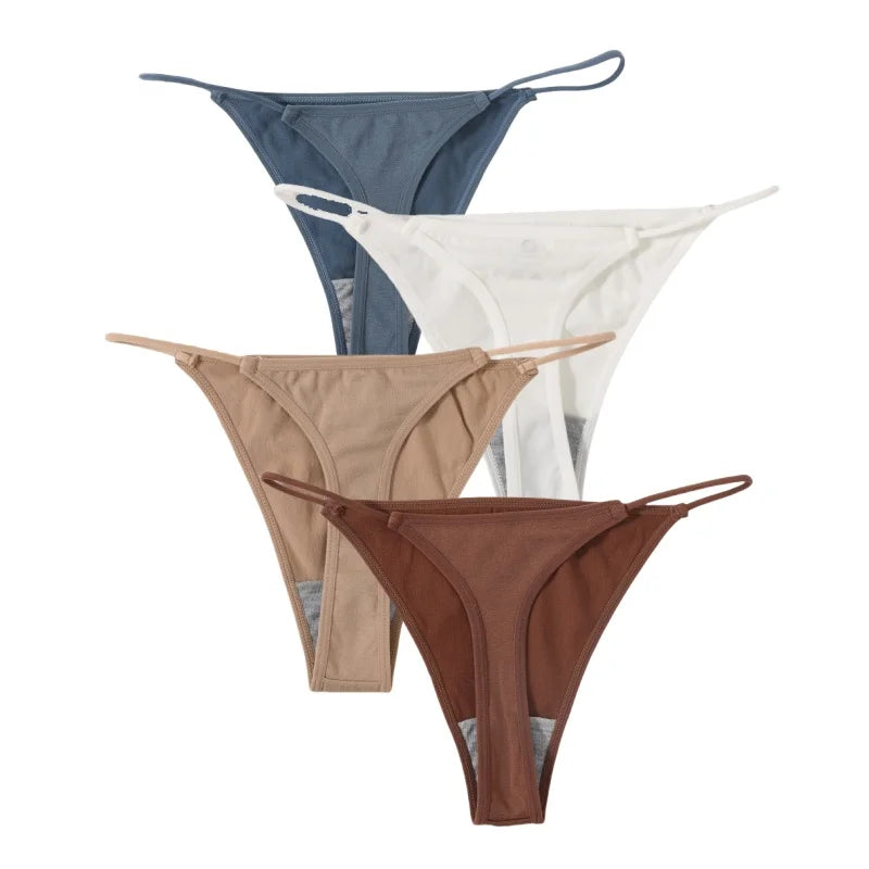 4Pcs/Set Women G-String Seamless Panties Underwear Sexy Lingerie Low Rise Thongs Female G-String High Cut Pantys Aviola