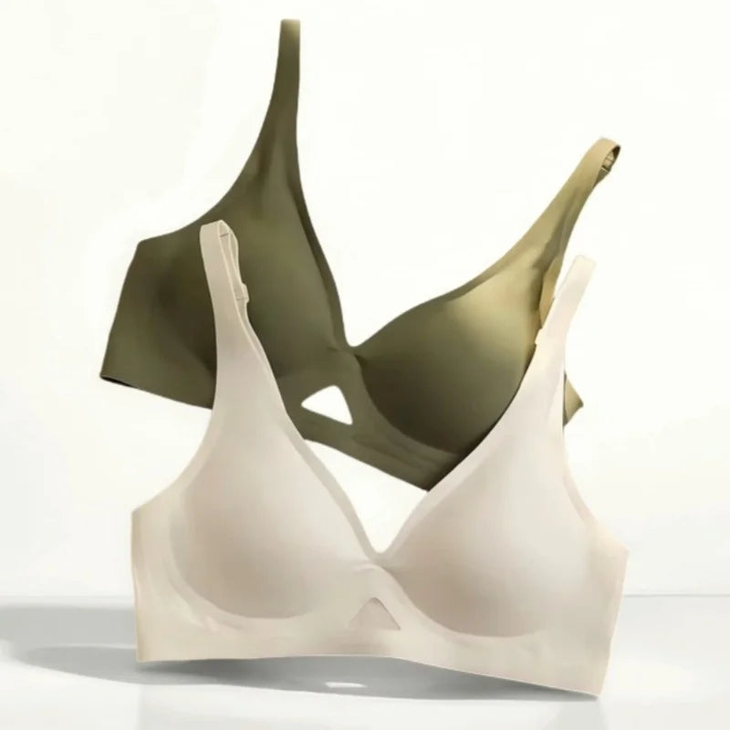 2Pcs/Set Seamless Bras for Women Non-wire Invisible Deep V Bralette Female Push Up Bras Underwear Sexy Lingerie Aviola