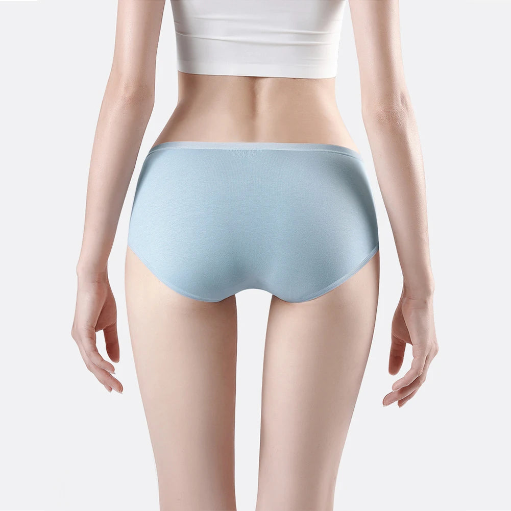 5PCS Women's Panties Modal Seamless Breathable Mid-waist Briefs Soft Underpants Lingerie Aviola
