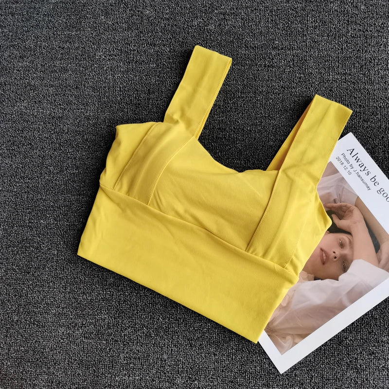 Women Sexy Crop Tops Yoga Bra Female Streetwear Sleeveless Camis Seamless Sport Lingerie Tee Fitness Bra Tanks Workout Bras Aviola