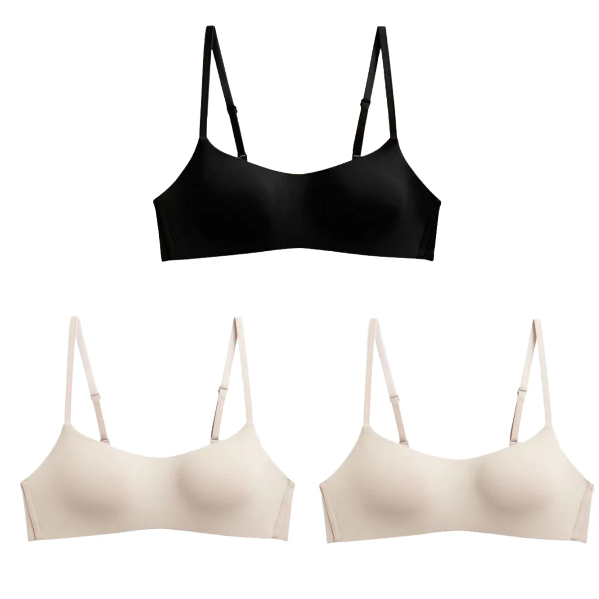 3Pcs/Lot Non-wire Push Up Bras For Women Seamless Underwear Female Sexy Lingerie 1/2 Cup Non-detachable Brassieres Aviola