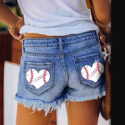 Ripped Vintage Denim Women Jeans Shorts Washed Tassel Button High Waist Holes Spliced Summer Pockets Distressed 2025 Basics Aviola