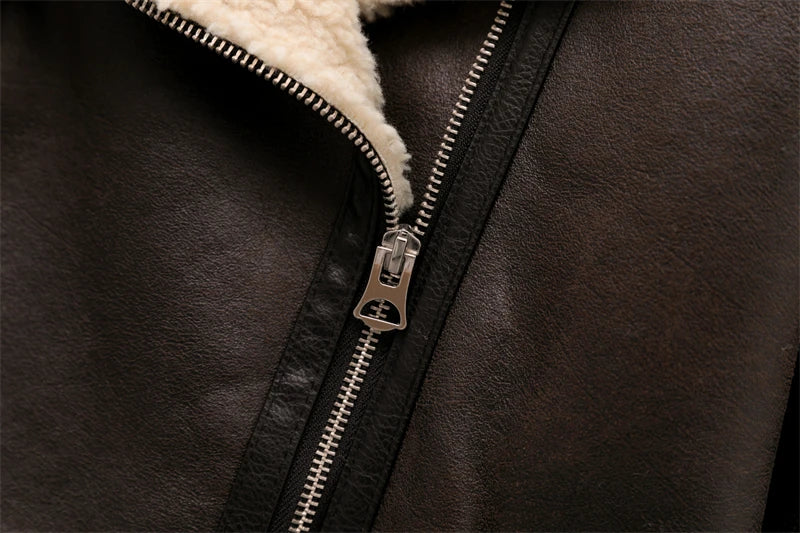 RARF 2024 dichroism women's new autumn and winter thickened warm belt double-sided long jacket jacket motorcycle top Aviola
