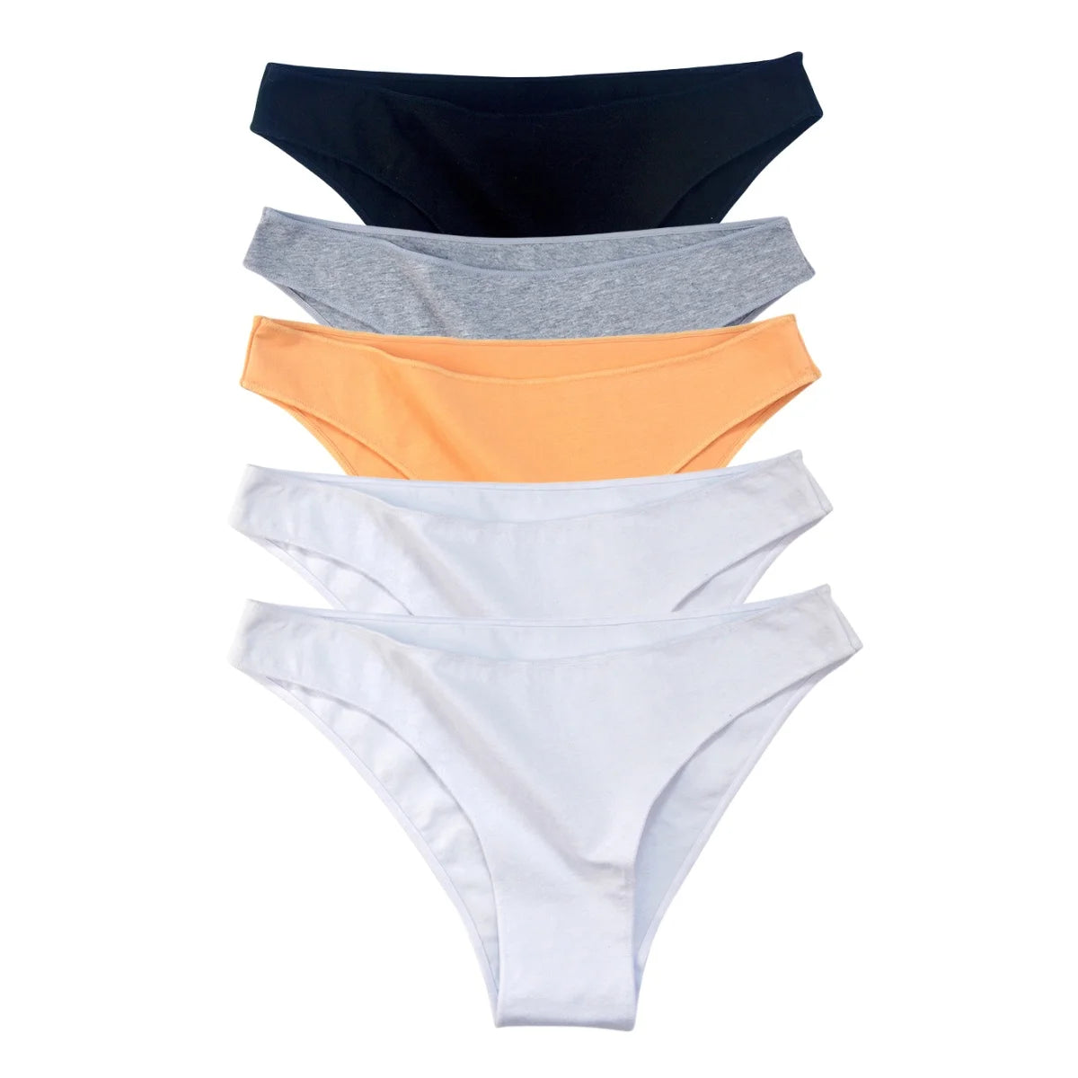 5PCS/Set Cotton Panties Women Low Rise Briefs Solid Color Seamless Underwear Comfy Intimate Breathable Underpants M-XXL Lingerie Aviola