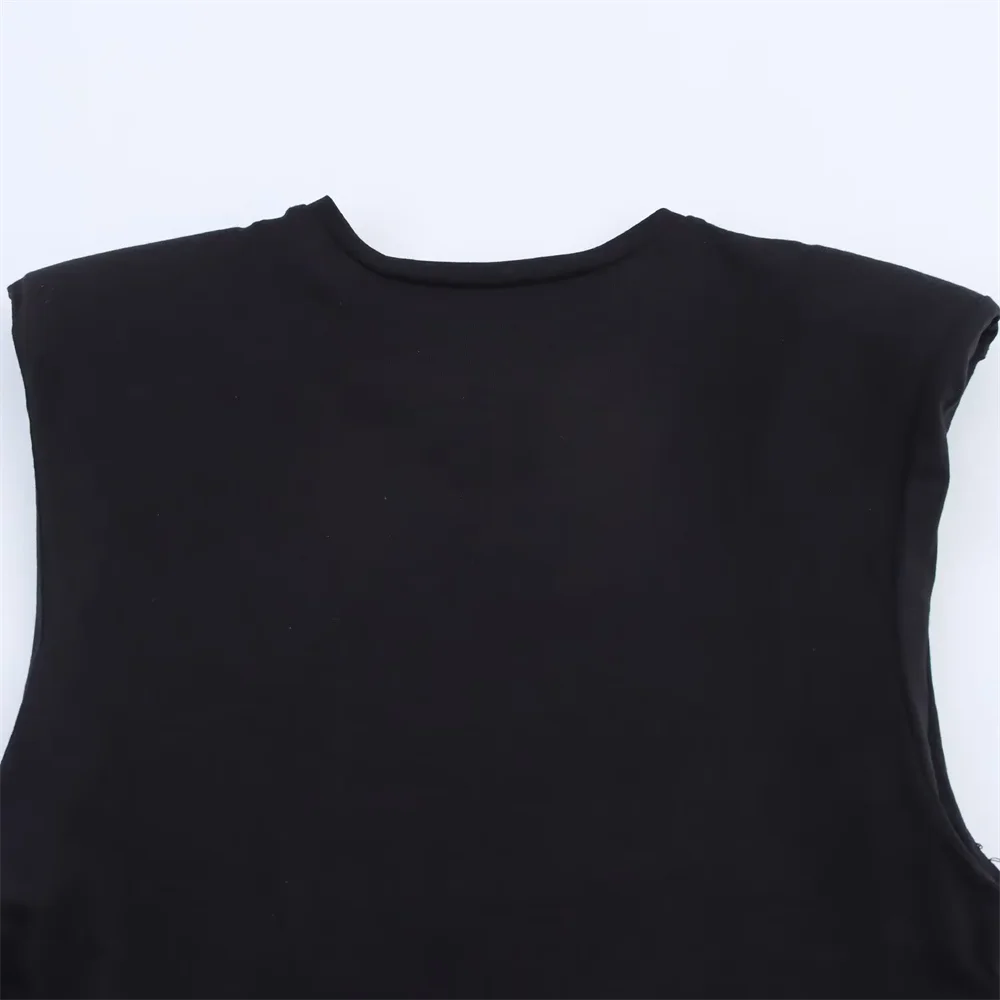 BM&MD&ZA2025fake two-piece contrast color round neck sleeveless with belt pleated skirt dress summer new women's clothing Aviola