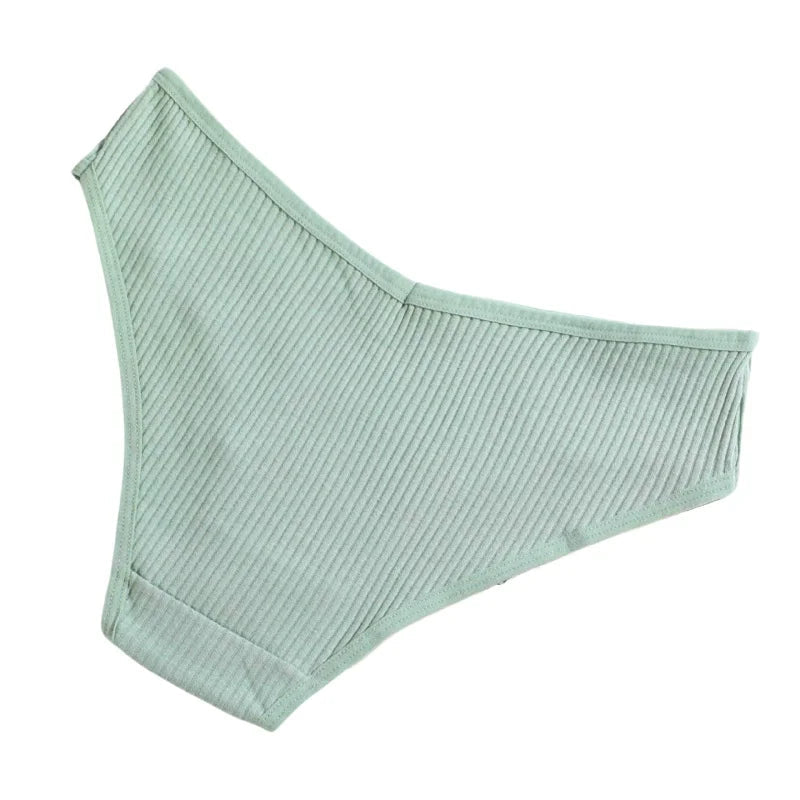 4Pcs/Set Seamless Panties Cotton Briefs Low Waist Bikini Panty Sports Underwear Breathable Solid Color Ribbed Underpants Aviola