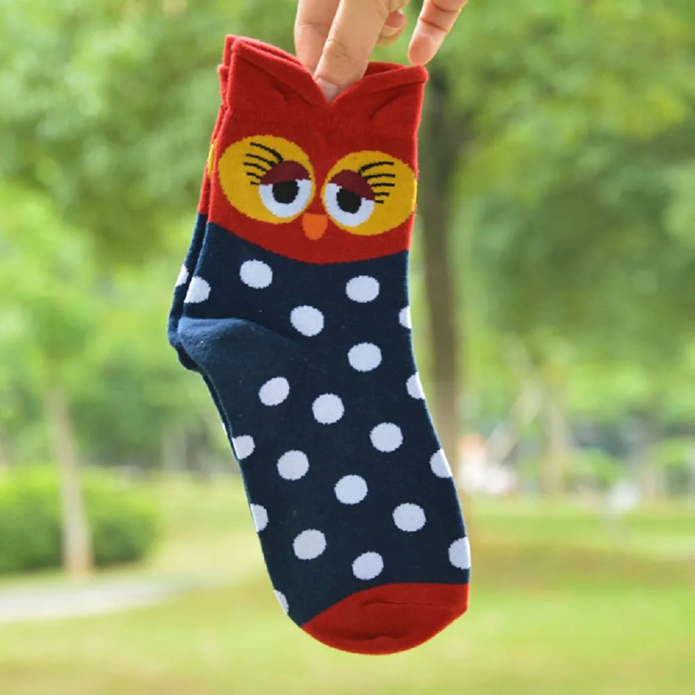 5 Pairs Socks Korea Style Cute Animal  Socks Cartoon Cotton Lady Short Socks Aviola
