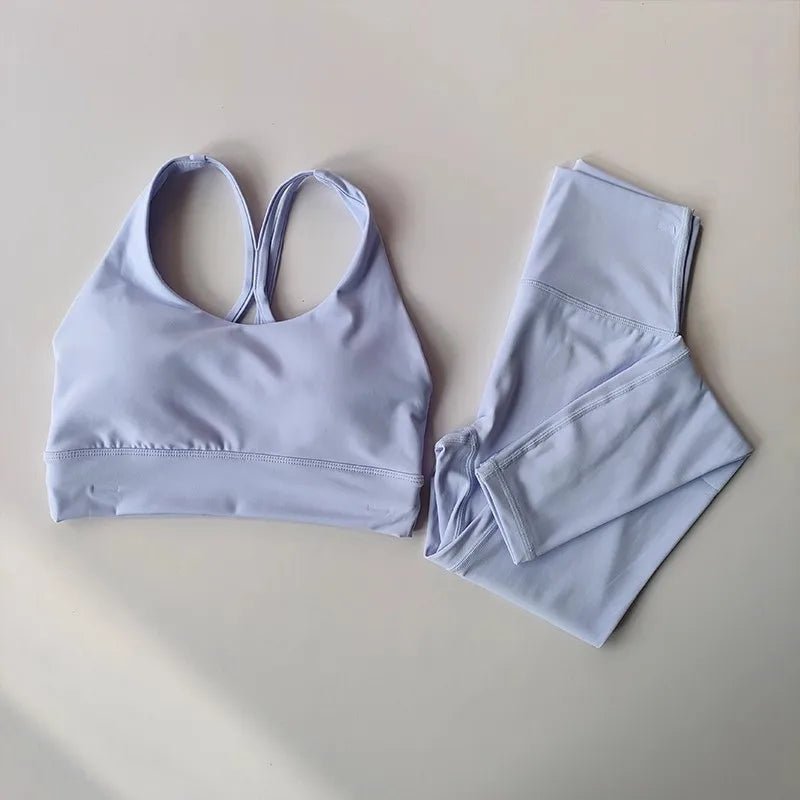 2pcs Women Seamless Yoga Set Sport Suit Gymwear Workout Clothes Gym Crop Top High Waist Legging Fitness Bra Set Sports Suits Aviola