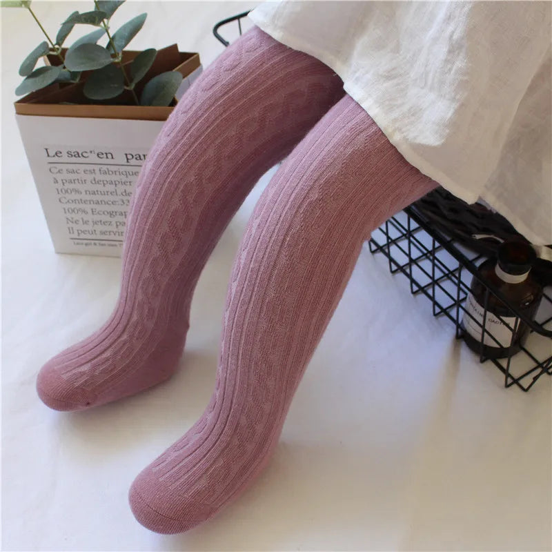 Knit baby pantyhose baby twist children's bottom socks Aviola