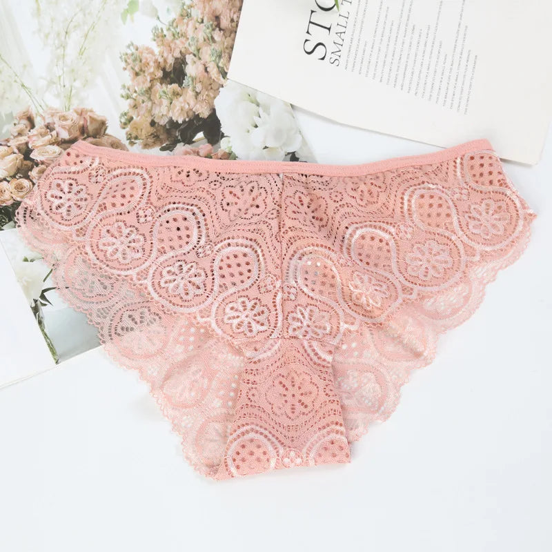 Woman Lace Panty Sexy Weave Panties for Women Floral Briefs Female Underwear Printed Underpants Fashion Sexy Lingerie NK2135 Aviola