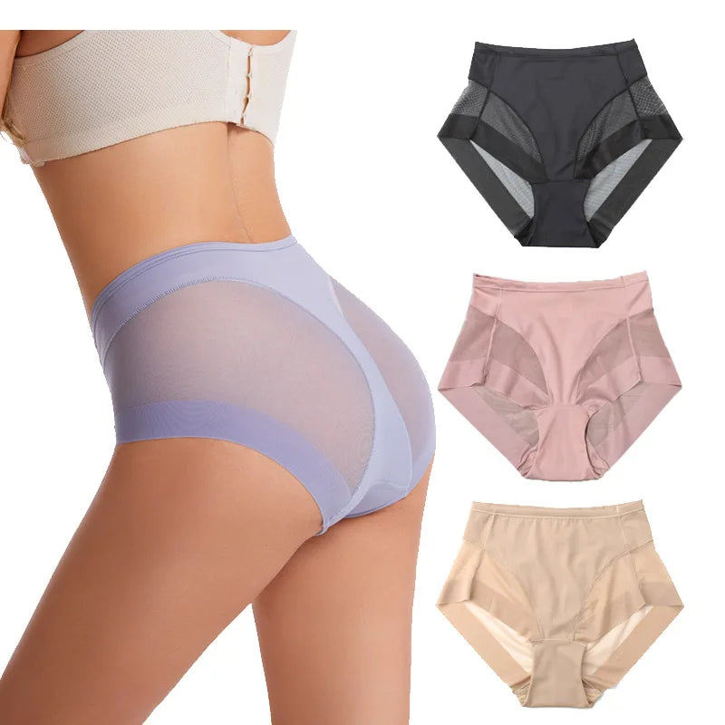 Women Mesh Underwear Soft Mid Waist Transparent Underpants Sexy Ladies Briefs Fashion Female Lingerie 4127 Aviola
