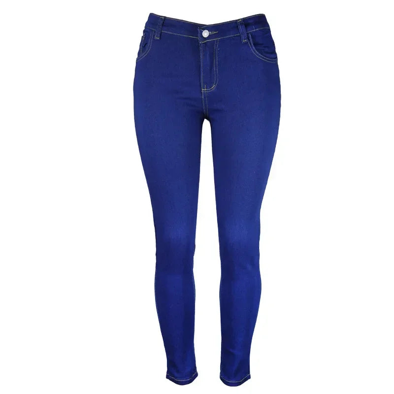 Sheath Pencil Jeans Women Pants Solid Vintage Skinny Ankle Length Pants Denim Mid Waist Washed 2025 Streetwear Slim Fit Jean Aviola
