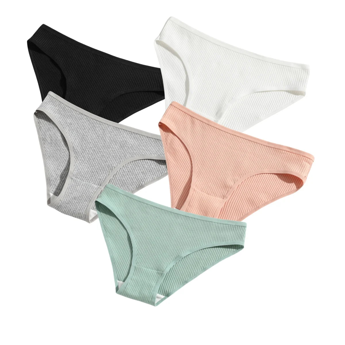 5Pcs/Set Women's Cotton Panties Sexy Underpants Solid Color Briefs Female Comfortable Stretch Soft Lingerie S-XXL Aviola