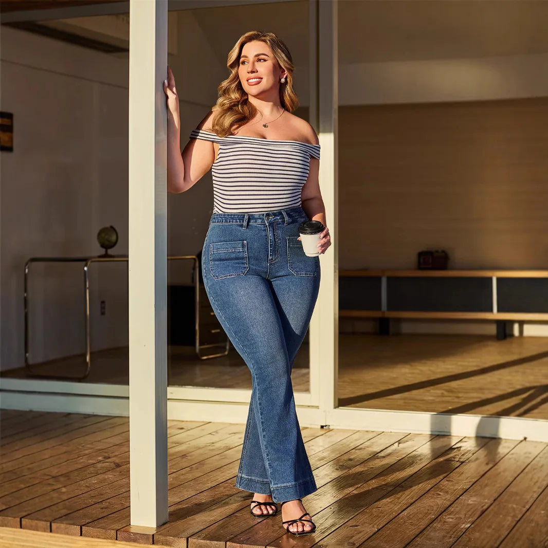 Denim Pant Women Jeans Long Pants High Waist Straight Trousers Y2k Streetwear Casual Party Club Elegant Splice Mom Jeans 2025 Aviola