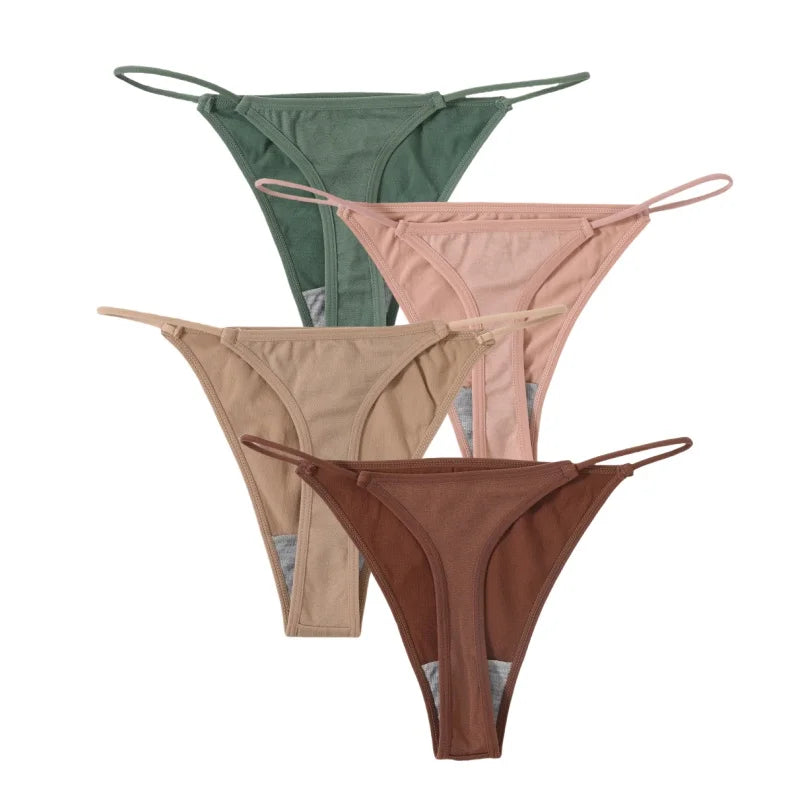 4Pcs/Set Women G-String Seamless Panties Underwear Sexy Lingerie Low Rise Thongs Female G-String High Cut Pantys Aviola