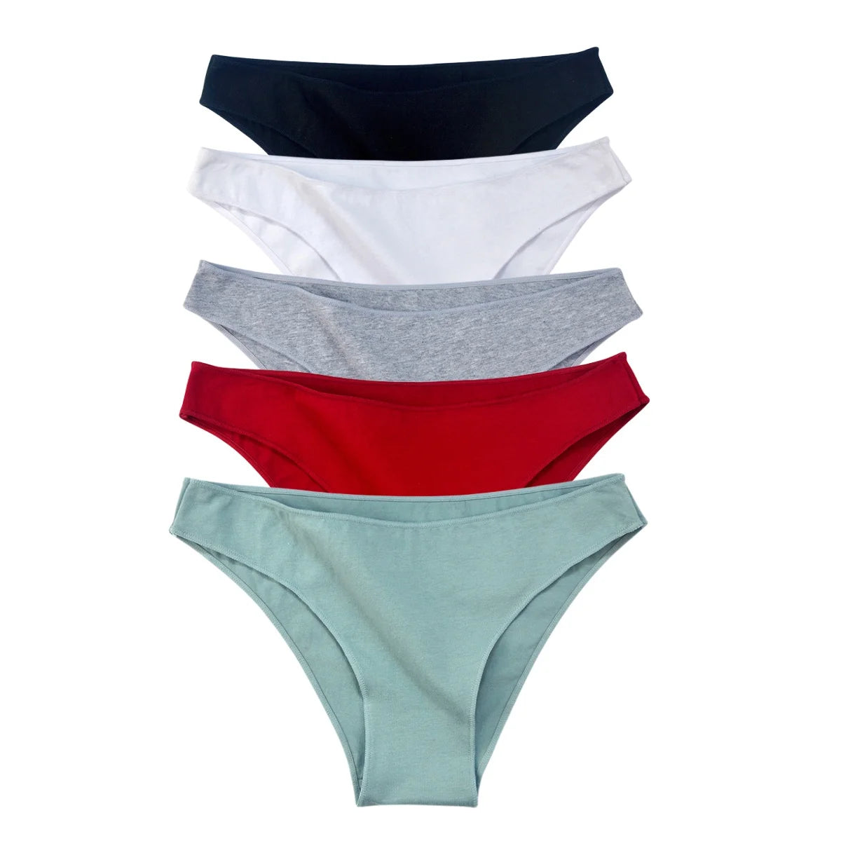 5PCS/Set Cotton Panties Women Low Rise Briefs Solid Color Seamless Underwear Comfy Intimate Breathable Underpants M-XXL Lingerie Aviola