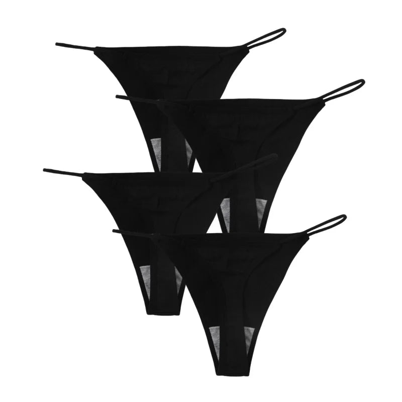 4Pcs/Set Women G-String Seamless Panties Underwear Sexy Lingerie Low Rise Thongs Female G-String High Cut Pantys Aviola