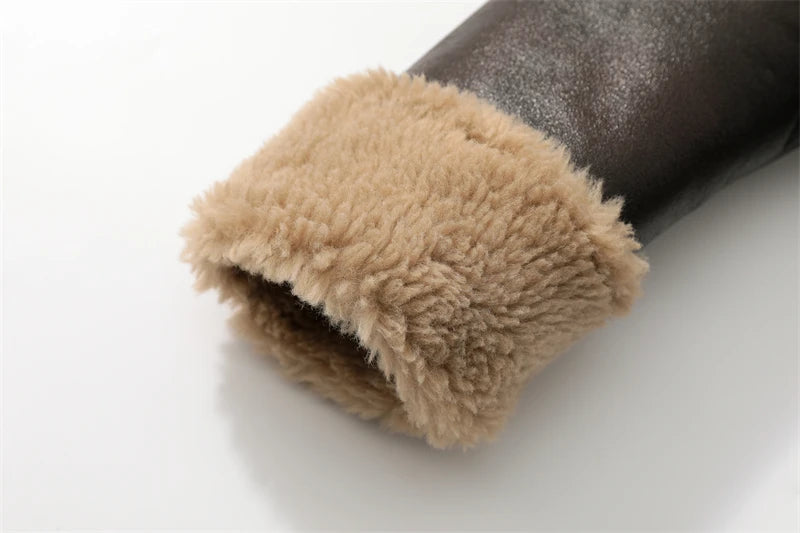 RARF Autumn winter new women's thickened warm double-sided short jacket Women's brown coat Aviola