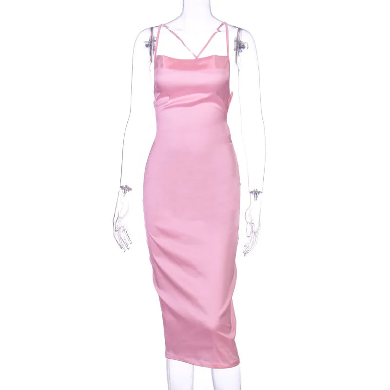 Y2K Cross border Women's Dress Foreign Trade Sexy Nightclub Dress Summer Satin Fashion Women's Dress Aviola