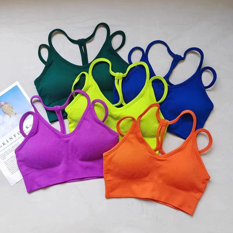 Breathable Sports Bra for Women, Shockproof Fitness Tops, Gym Crop Top Brassiere, Push Up Sport Bras, Seamless Yoga Bra Aviola