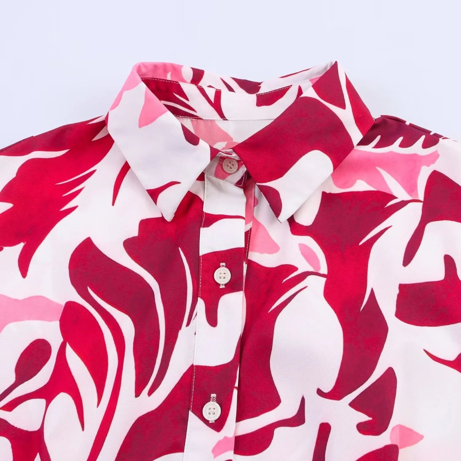 BM&MD&ZA2025 Women's Summer New Belt Decorated Casual Elegant Collared Short Sleeve Shirt Style Mid Length Printed Dress Aviola